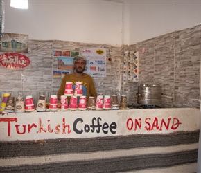 At 1DR per coffee/tea (£1) and allowing us to eat our lunch there, this kindly Jordanian sums the place up