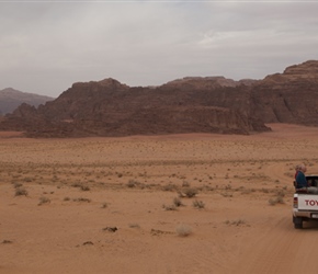 It took 90 minutes to get from the mountain back to camp, speeding along desert tracks in the back of a  4x4