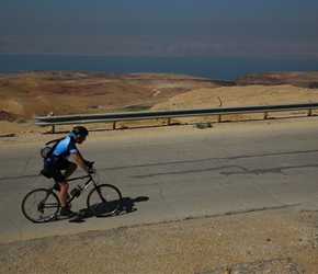 John on the climb from the Dead Sea