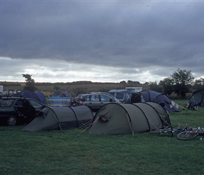 The Wheadons tent set up at Dunstan Hill