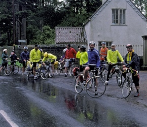 It was so wet that we searched for volunteers to ride to Harrogate where we'd meet everyone else and go to the cinema. One picture and John seems to be enjoying it