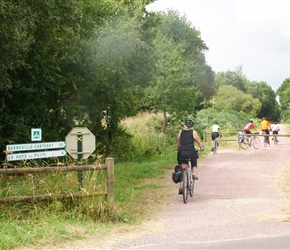 Glynis starts the cycle path