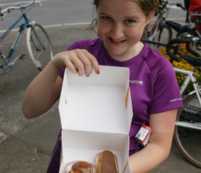 Louise with the eclair and Religieuse