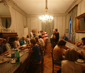 Cheese and Wine evening in the dining room at Chateau de Perron