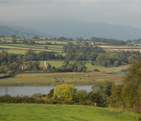 Saint Gastyns Church by Llangors Lake. Between the Central Beacons and the Black Mountains, is the largest natural lake in Wales, Llangorse Lake. Like the mountain lakes, it lies in a hollow formed by glacial action