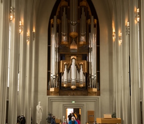Inside Hallgrímskirkja and a magnificant organ