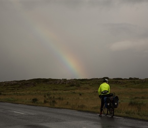 Lorna was greeted with a rainbow as we started the westerley ride. Reasonably flat and tarmac all the way