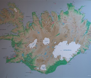 We had morning coffee close to the hostel and on the wall was a map of Iceland, great for tracing our route