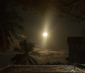 Full moon over Kings Hotel in Negombo