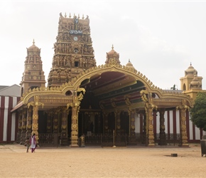 This was the view of the temple on the return (Nallur Kandaswamy Kovil) As you can see it's a bit bigger than you expect on the way out