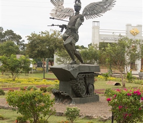 Statue outside the 2nd Battalion Mechanised Infantry Regiment, near the Mech cafe