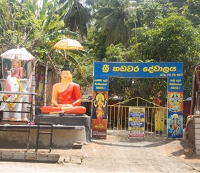 The last stretch to Udawalawe was along the A18. Quite a fast road, this temple provided a point of interest