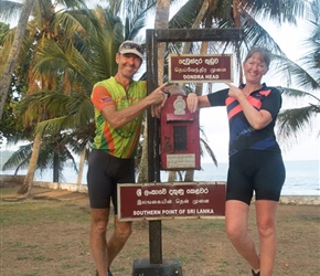 Robin andKaren at Dondra Point the southernness part of Sri Lanka