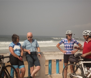 Dianne chats to Phil and Lynne to Adrain at Aglou Plage