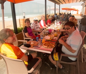 Lunch was by the beach at Restaurant Les Rochers Rouges. Delicious wood fired pizza, juices and a sea view