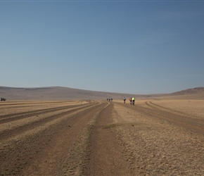 Although Mongolia has few tarmac roads, it does have lots and lots of parallel tracks
