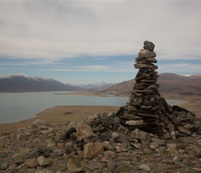 From the cairn atop the hill above the petrolyths was a good view along Lake Khoton