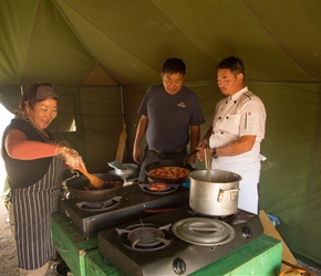 Baghi got out his best chef whites for this event as he cooked in the cooks tent