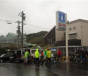As Tokushima was busy , we were driven to the outskirts to start the ride.