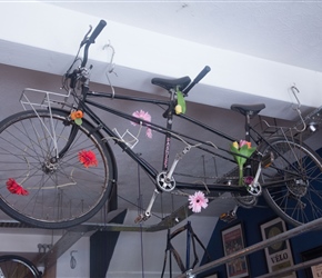 An old Pashley tandem decorates the inside of Rocket and Rascals