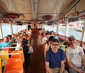 Tim, Robin on Ferry boat along Bangkok river