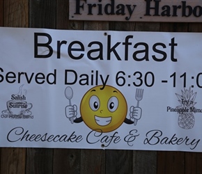 Cheesecake cafe Breakfast sign