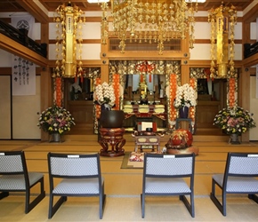 Inside temple at Yufuin