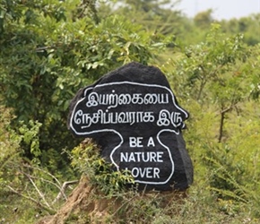 Be a nature lover, roadside sign