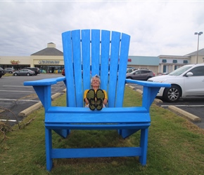 Unfeasibly last chair at a shopping centre at Nags Head