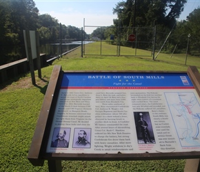 One of the many information plaques scattered about. This one on the Civil War battle for South Mills and the waterway