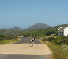 Cherry Cormack passes the visitor centre to Cape Point