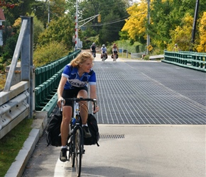 Sue crosses the bridge to New Castle