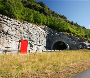 Norway has a lot of tunnels. Built from oil revenue, they flatten out the main roads, leaving the old roads very quiet