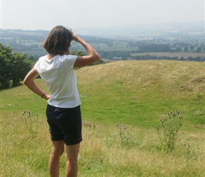 Jo admires the view at the picnic site at Poles Coppice between Minsterley and Pulversbatch
