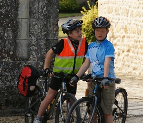 Jacob and Oliver at the chateau ready to go