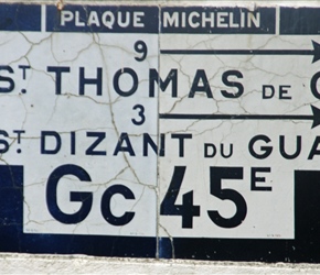 Michelin produced lots of enameled road signs. You don't see many, but they are pretty striking