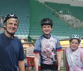 Neil, James and Louise ready to take on the Velodrome