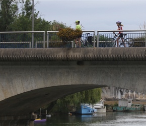 Crossing Charente River in Jarnac