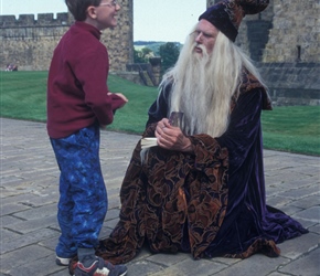 James meets Dumbledore at Alnwick Castle